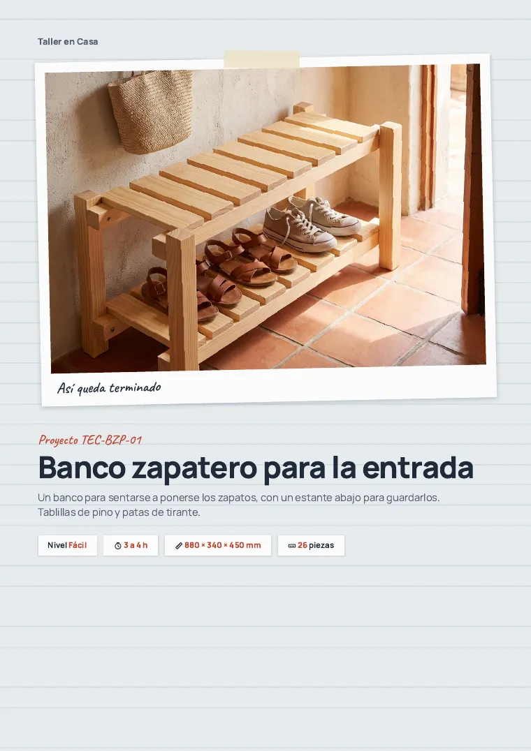 Página real: Tomo 2 · Banco zapatero para la entrada