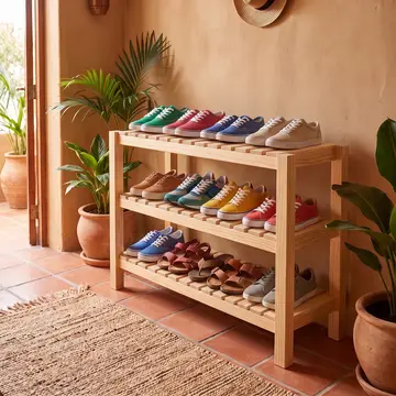 Zapatero de listones de 3 niveles